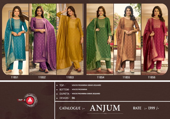 Anjum By Triple Aaa Viscose pashmina Designer Suits Wholesale Shop In Surat